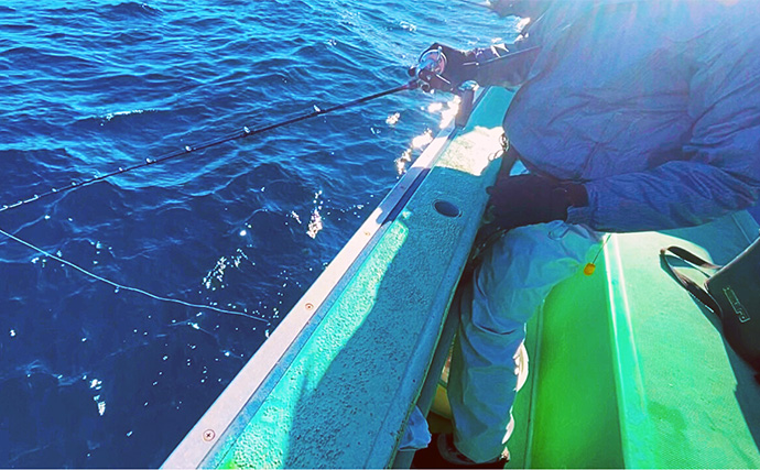 那珂湊沖エギタコ釣りで1kg超頭にマダコ6杯【茨城・仙昇丸】鶏皮チューンや黒塗りエギがアタリ？