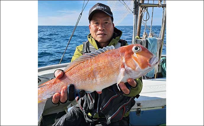 【船のエサ釣り釣果速報】玄界灘の沖五目釣りで大型アマダイ浮上！（福岡）