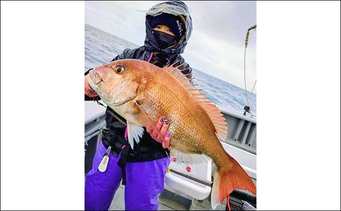 新潟沖の冬のタイラバ釣行でマダイ爆釣！【光海丸】早上がりも2人で15尾キャッチ