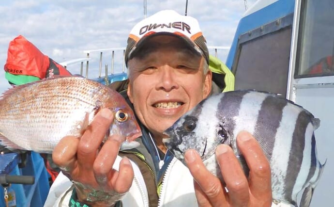 船のコマセ釣りで38cm頭にトップ31尾と好調！【千葉・直栄丸】置き竿釣法で良型続出