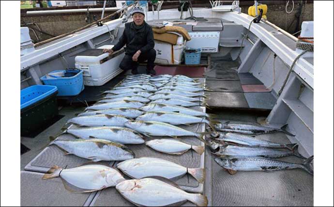 【福岡の船釣り釣果速報】玄界灘の落とし込み釣りで座布団サイズのヒラメにサワラ！