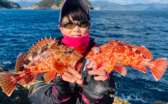 大分南部の沖磯でアカハタにキジハタにカサゴとロックフィッシュが好反応！【ふかしま丸】