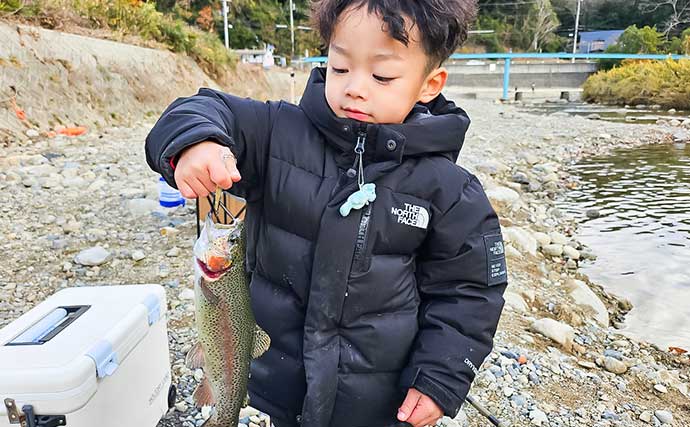 家族で冬のニジマス管理釣り場を満喫【奈良・北田原マス釣り場】魚の塩焼き＆たき火体験も大満足