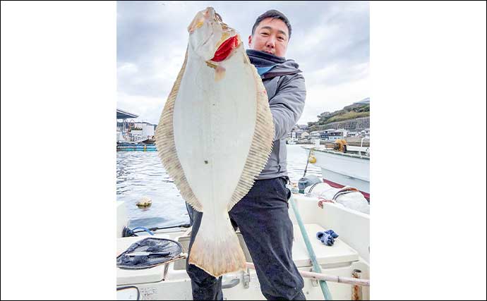 壱岐沖ボート泳がせ釣り大型ヒラメをキャッチ【長崎】活きサバにヒット！