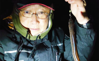 夜の堤防投げ釣りでアナゴ7匹手中【愛知・大野海岸】ウキ釣りにはカサゴが…