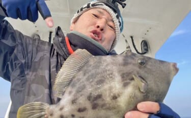 船カワハギ釣りで32cm筆頭に肝パンの尺カワハギ2尾をキャッチ！【大分…