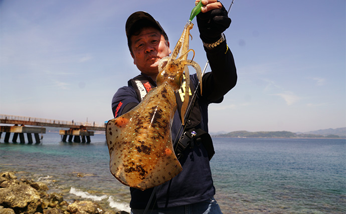 「食い渋りを打破！」DUELの定番エギ『EQ』と遠投型『マグパタ』で春アオリを攻略【長崎】