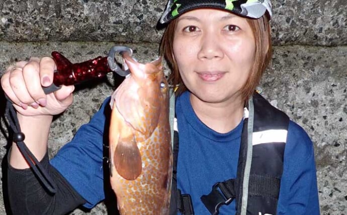 夜波止での電気ウキ釣りでメバルにチヌを連打【熊本】好ゲストにキジハタも登場