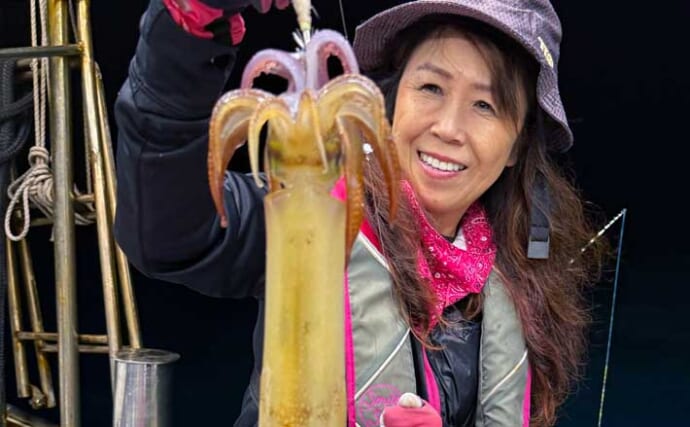 【夜焚きイカ釣果速報】パラソル級含めヤリイカの比率が高まる（福岡）