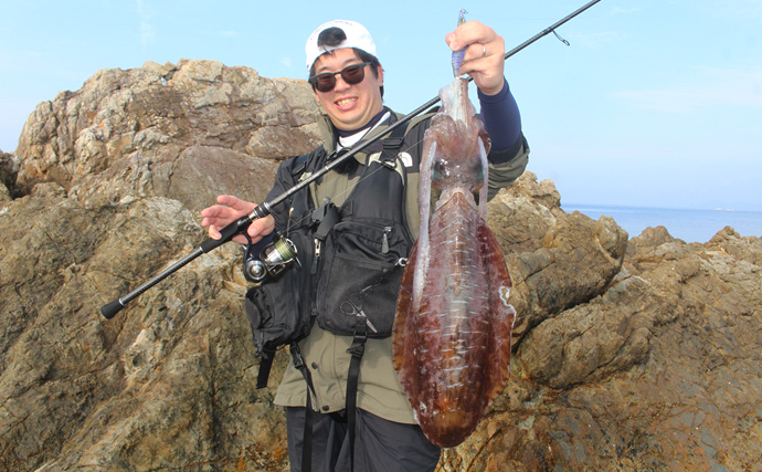 「2.2kg頭に春アオリイカ3杯！」オリムピック新作エギングロッドで攻略【三重・志摩】