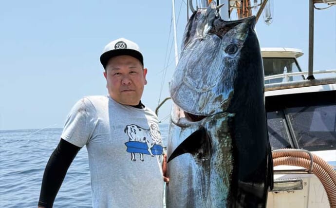 【沖釣り釣果速報】響灘の船フカセ釣りで160kg超クロマグロを手中（福岡）