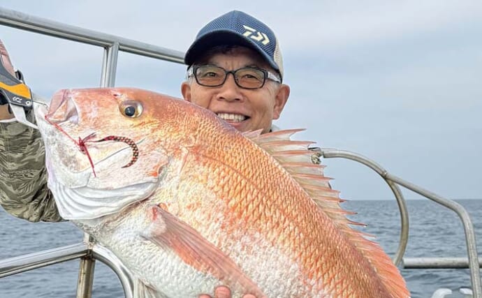 敦賀沖のタイラバ釣行で78cmの大ダイ手中【福井】ネクタイ変更と重ヘッド戦略が奏功