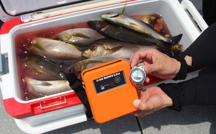 「40cm超え頭に良型イサキ爆釣！」電動リール＆探見丸2台同時接続可能なバッテリーが大活躍【三重】