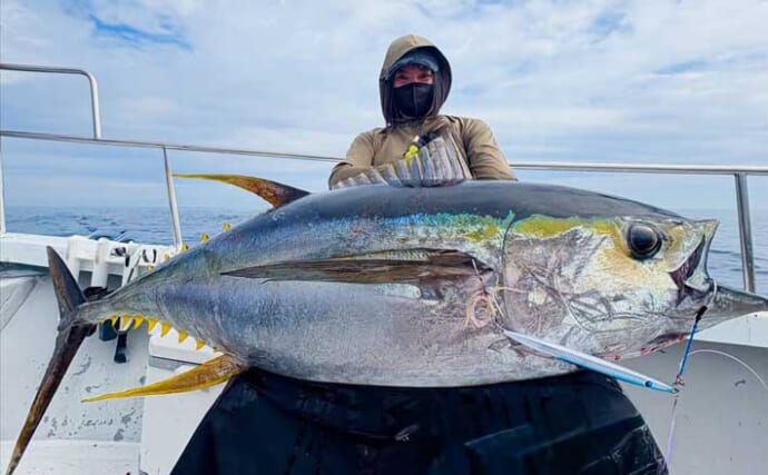 【沖のルアー釣果速報】まさかの46.2kg！パヤオジギングで怪物キハダマグロ浮上（三重）