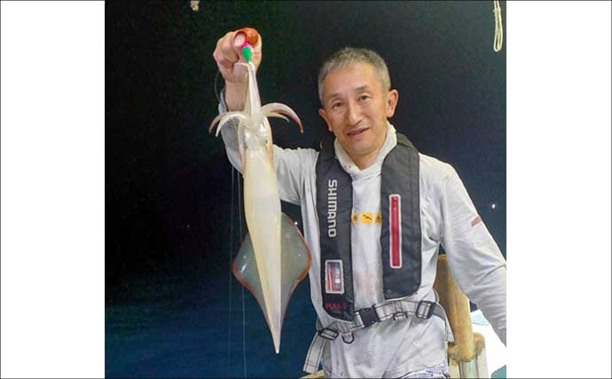 【沖釣り釣果速報】夜焚きイカ最盛期突入！　胴突きでヤリイカ100尾超え多数（福岡）