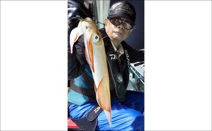 【沖釣り釣果速報】夜焚きイカ最盛期突入！　胴突きでヤリイカ100尾超え多数（福岡）