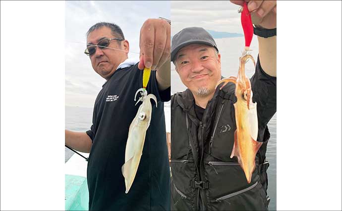 【沖釣り釣果速報】夜焚きイカ最盛期突入！　胴突きでヤリイカ100尾超え多数（福岡）