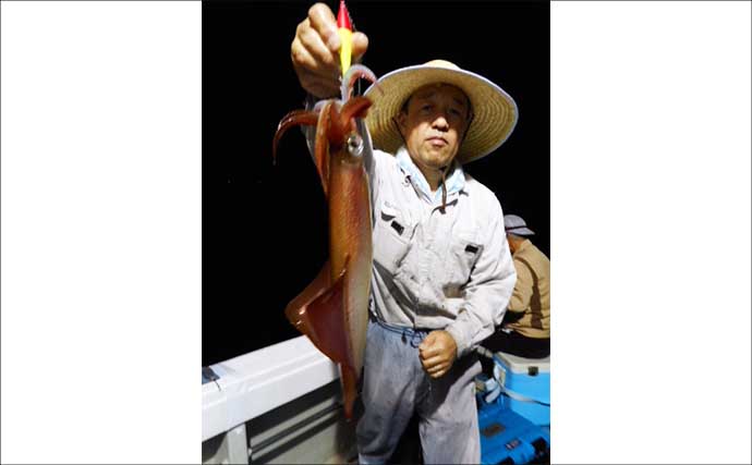 【沖釣り釣果速報】夜焚きイカ最盛期突入！　胴突きでヤリイカ100尾超え多数（福岡）