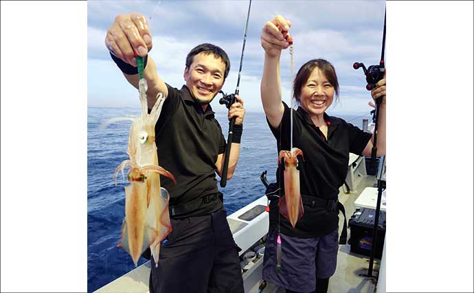 【沖釣り釣果速報】夜焚きイカ最盛期突入！　胴突きでヤリイカ100尾超え多数（福岡）