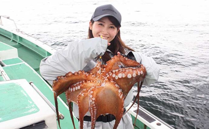 「船中最大2.7kgマダコ！」東京湾のエギタコ釣りで11尾キャッチ【神奈川・鴨下丸】