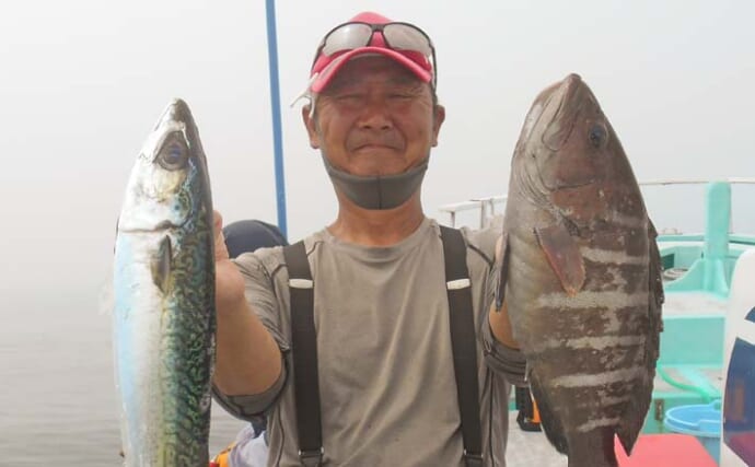外房のハナダイ五目釣りで1kg級マハタや40cm級マサバを手中【千葉】多彩な魚種がヒット