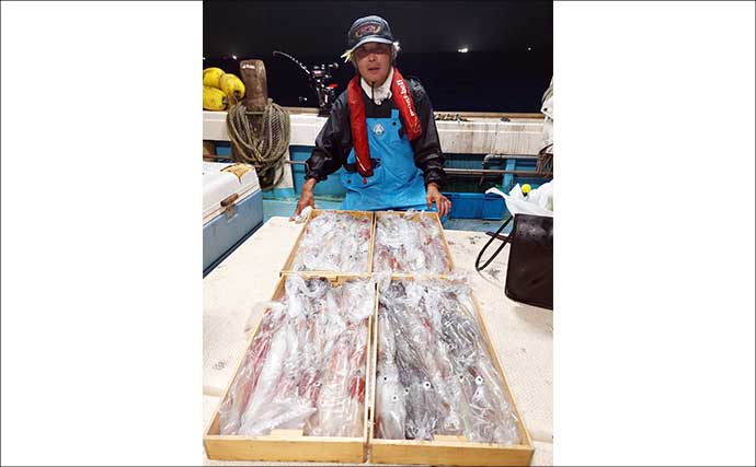 【沖釣り釣果速報】イカメタルで船中トップ131尾！玄界灘の夜焚きイカ釣りが絶好調（福岡）