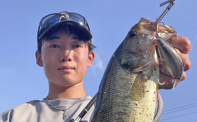 大江川のバスフィッシングで良型のブラックバスを手中【岐阜】クランクベイトの底攻めが奏功！