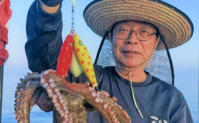 鬼崎漁協のエギタコ釣りで全員安打達成！【愛知】500g〜700gの良型が続々ヒット