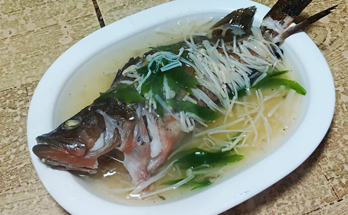 釣った魚で作る「カラダ健やか」レシピ：キジハタの中華風　たっぷりのキノコと共に