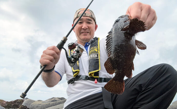 東伊豆ライトロックゲームでムラソイ5匹手中【静岡】ジグヘッド＆ワームでゴロタ場を狙う