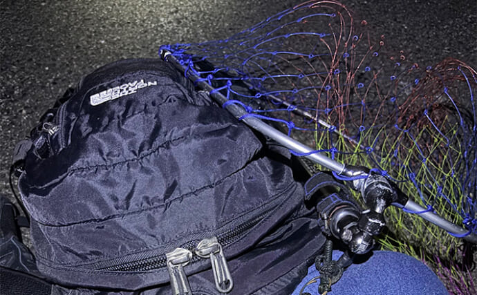 電車釣行における【タモ網の持ち運び方】　帰りはニオイに要注意？