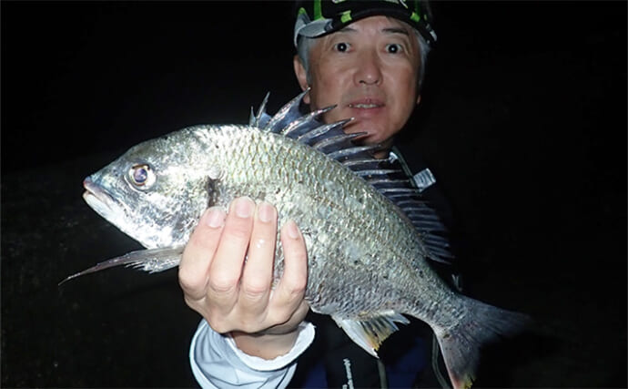 「夏夜は浅場でチヌを釣ろう！」電気ウキ釣りで40cm頭にチヌ2尾を好捕【熊本・上天草】