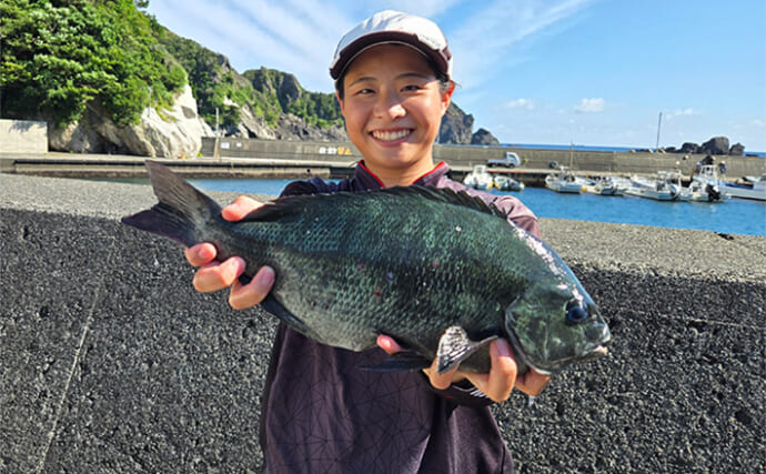磯フカセ釣りでイサキ混じりにグレを拾い釣り【静岡・南伊豆】超浅ダナ狙いが的中