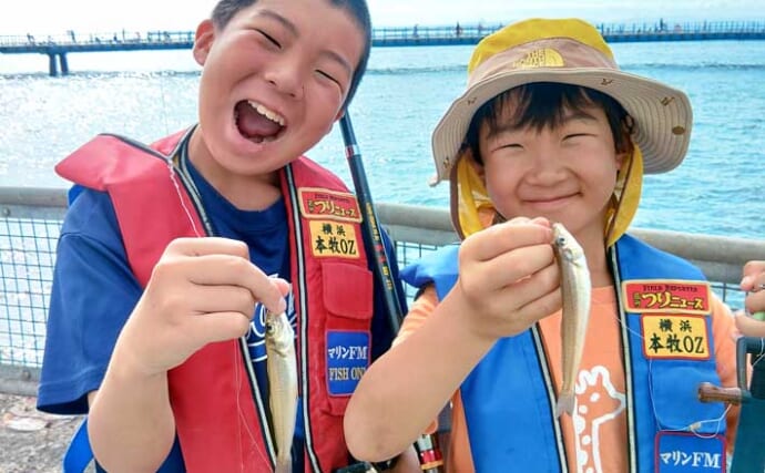 本牧海づり施設のちょい投げ釣りで20cmを筆頭にシロギス28尾を手中【神奈川】