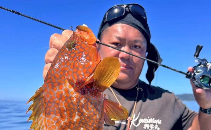 ガイド船ロックフィッシュゲームで11魚種！【佐賀・仮屋湾】キジハタ40cm級も登場