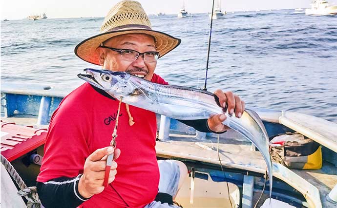 「指5本クラス浮上！」テンヤタチウオ釣りで良型3匹好捕【愛知】ゼブラ系テンヤが奏功