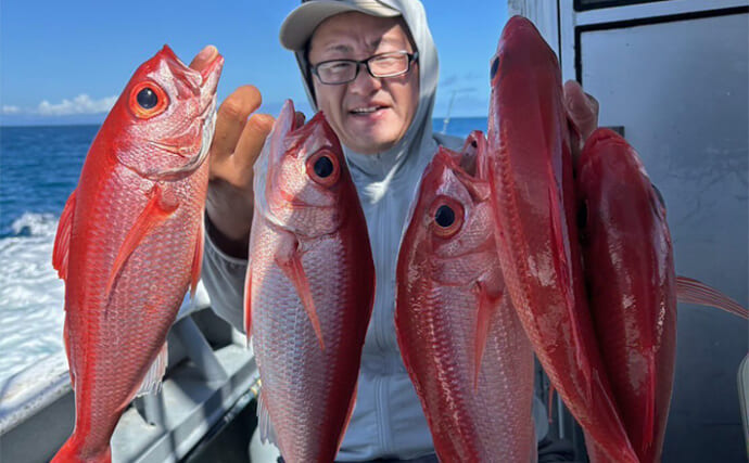 【沖釣り釣果速報】金洲五目釣りで2.7kgオナガダイ浮上！多彩な高級魚がヒット（愛知）