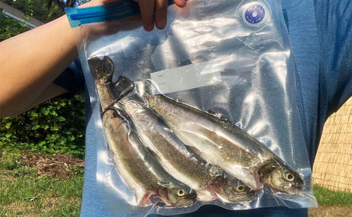 「釣魚の鮮度は全力で守る！」管理釣り場で釣ったニジマスを真空保存で持ち帰ってみた【東京】