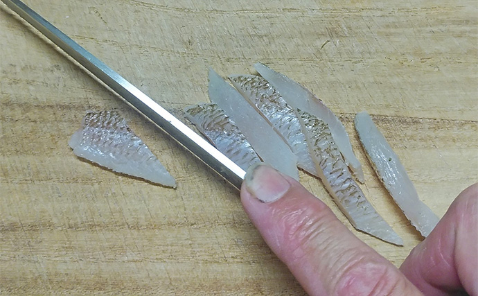 釣魚で作る「酒の肴」レシピ：落ちギスの梅肉和え　梅肉とワサビが絶妙