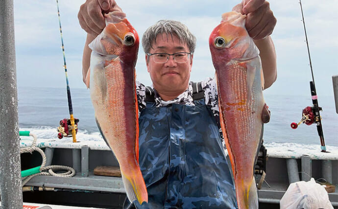 【沖釣り釣果速報】金洲五目からのアマダイリレー便！多彩な魚と赤白アマダイをゲット（愛知・静岡）