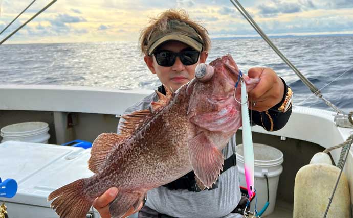 オフショアジギングで7kg頭に超美味魚『アラ』が船中乱舞！【石川・輪島】