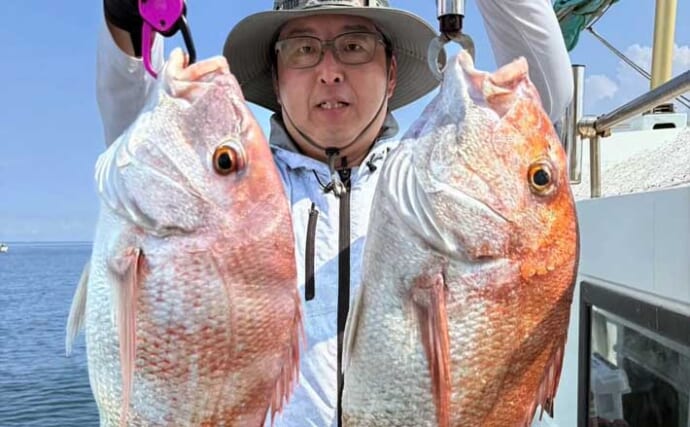 【沖釣り釣果速報】70cmマダイ2尾！島原沖のタイラバで大物浮上（大分・熊本）