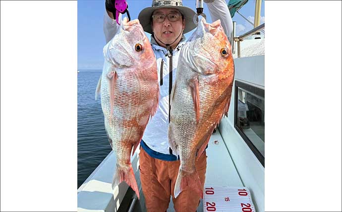 【沖釣り釣果速報】70cmマダイ2尾！島原沖のタイラバで大物浮上（大分・熊本）