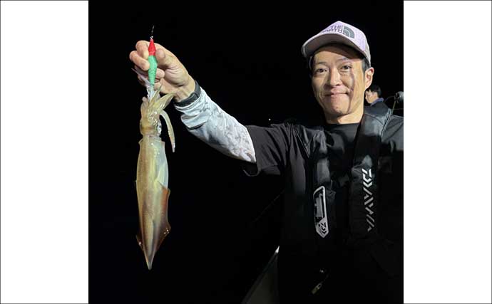【沖釣り釣果速報】玄界灘の夜焚きイカ釣りで釣る人三桁続出！良型・パラソル級も登場（福岡）
