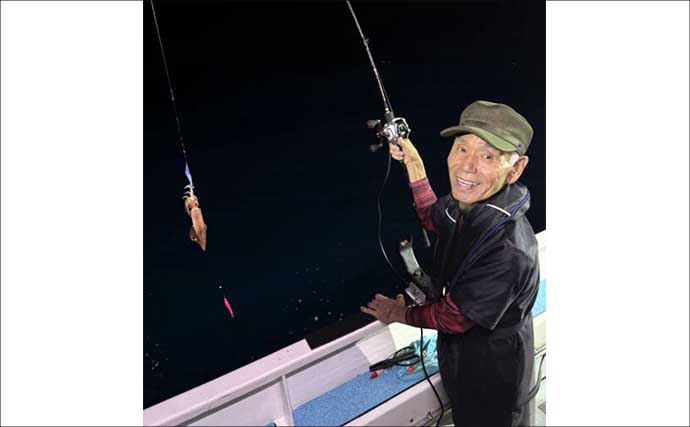 【沖釣り釣果速報】玄界灘の夜焚きイカ釣りで釣る人三桁続出！良型・パラソル級も登場（福岡）