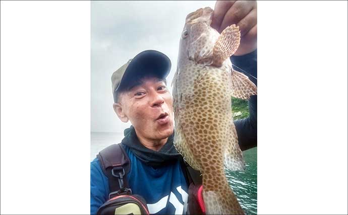 沖磯ロックフィッシュゲームで45cmオオモンハタ浮上！【大分・米水津】アカハタ入れ食いも堪能