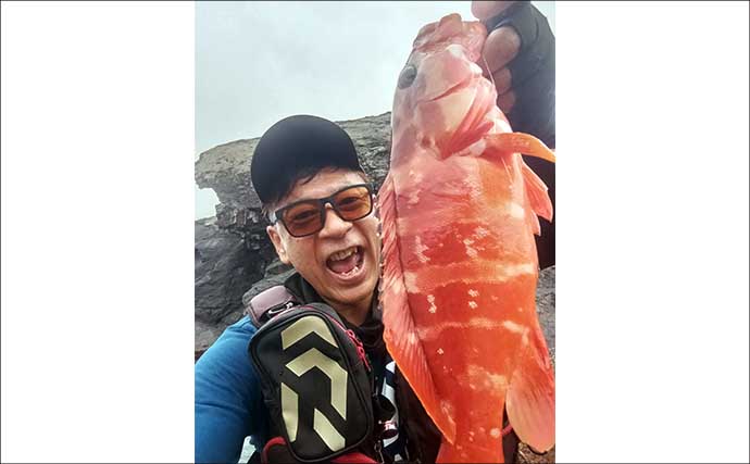 沖磯ロックフィッシュゲームで45cmオオモンハタ浮上！【大分・米水津】アカハタ入れ食いも堪能