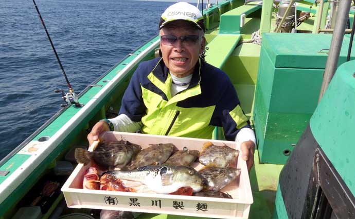 東京湾の船カワハギ釣りで28.5cm良型を手中【千葉】まさかのゲスト浮上で船上ざわつく