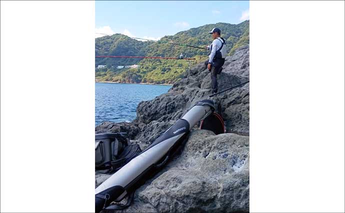 「50cm超クチジロ級も登場！」地磯の石物釣りでイシガキダイ連発【静岡】半割ウニ＆エビ作戦が奏功