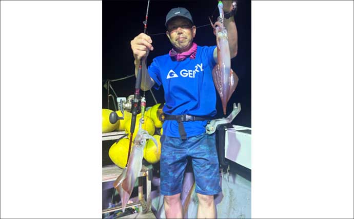 【沖釣り釣果速報】玄界灘の夜焚きイカ船でケンサキイカ釣る人200尾達成！（福岡）